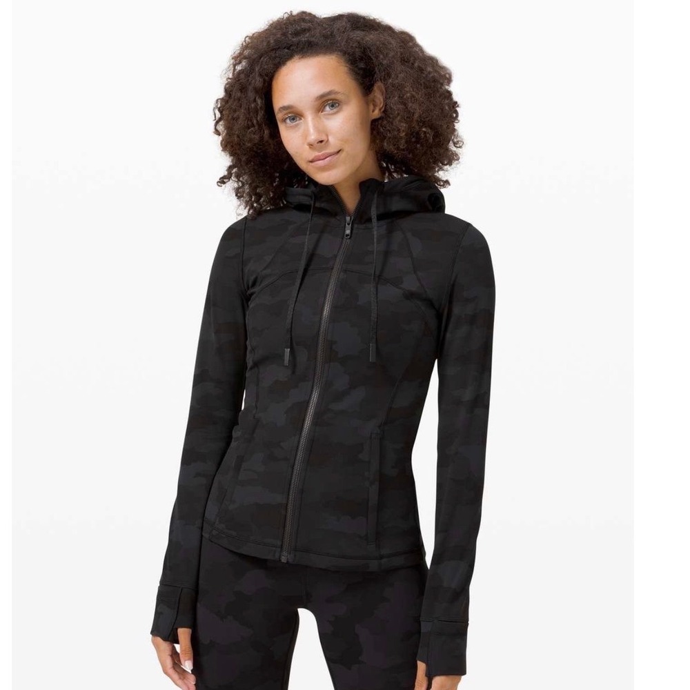 Lululemon Hooded Define Jacket Camo Heritage 365 Deep Coal Multi Size 4 LW4CFKS